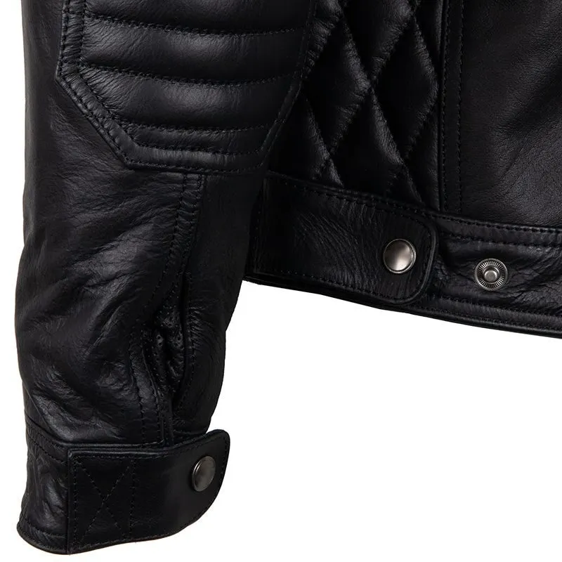 Ultra Modern Mens Black Leather Retro Jacket