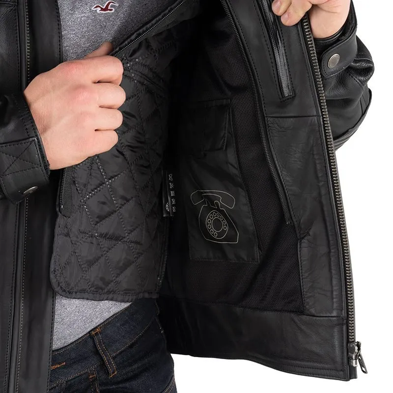 Ultra Modern Mens Black Leather Retro Jacket