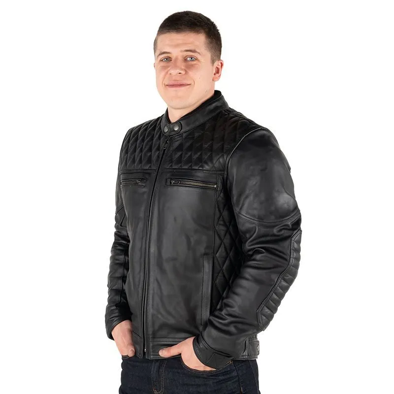 Ultra Modern Mens Black Leather Retro Jacket