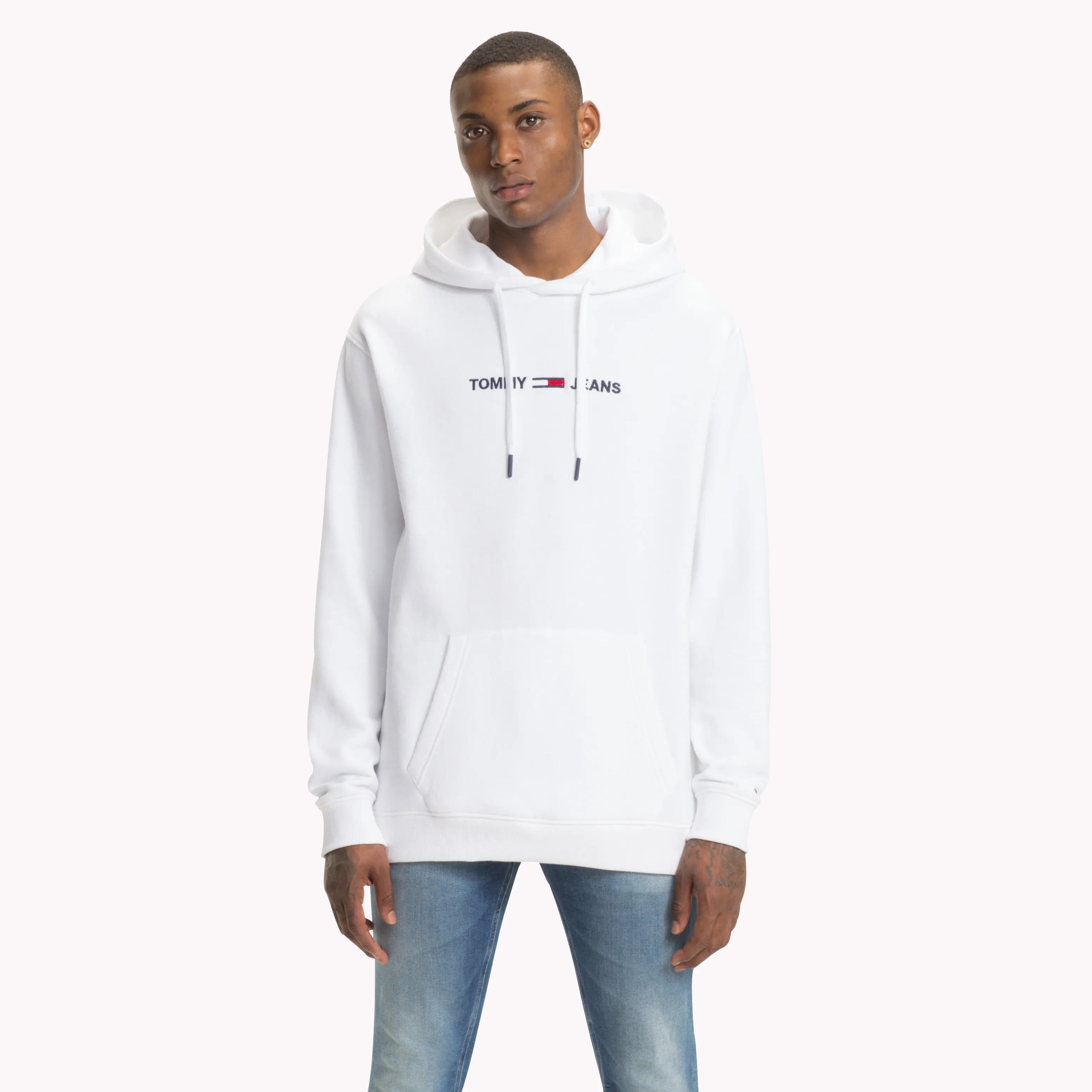 White Tommy Jeans Classic Small Logo Hoodie | Sweatshirts & Hoodies | Tommy Hilfiger