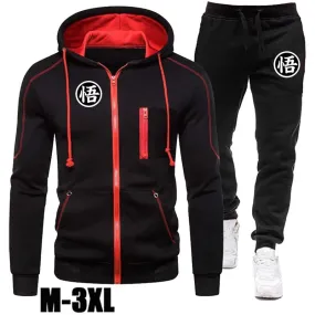 Winter Fashion Tracksuit Men's Zipper Pullover Hoodies and Jogging Suit