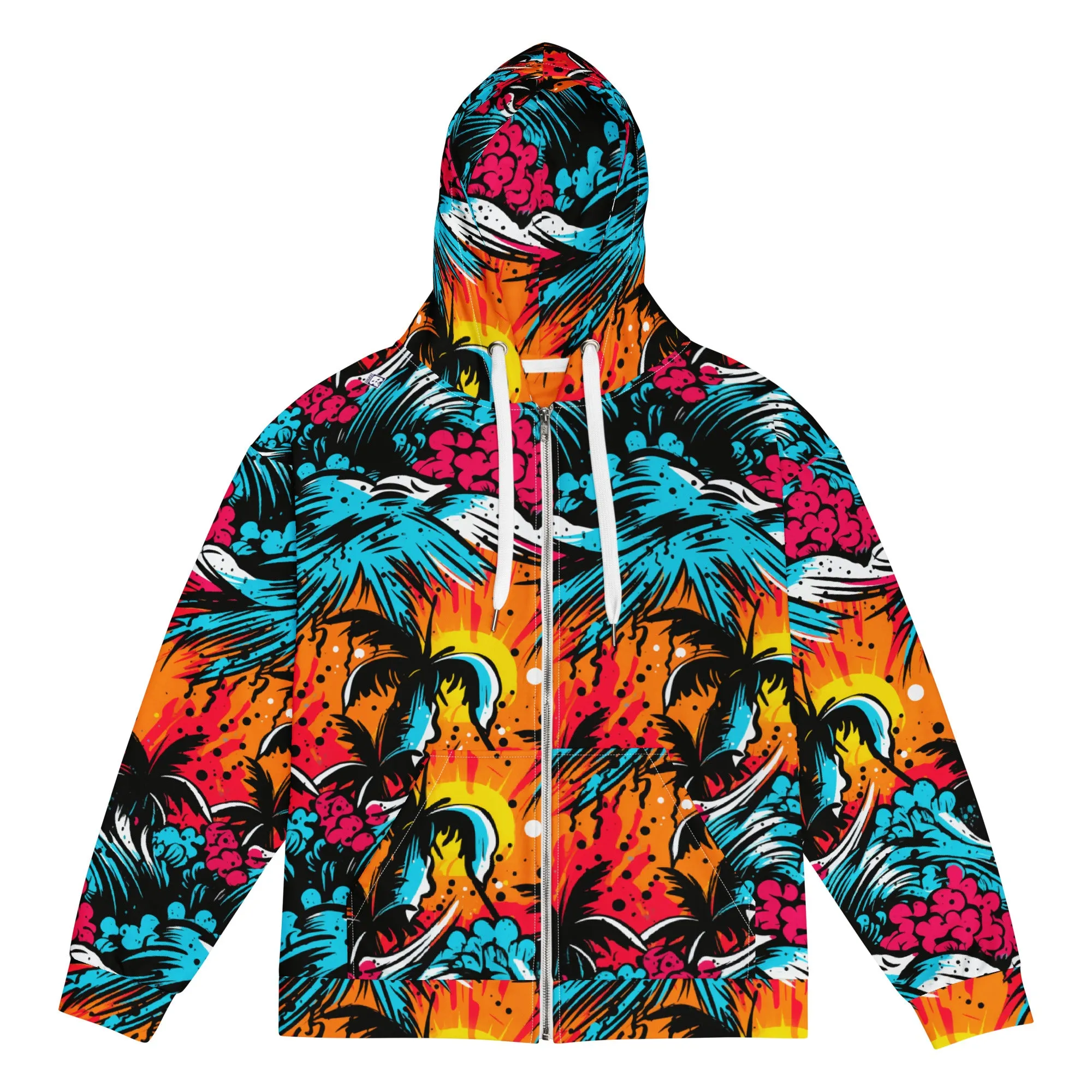 Womens Zip Hoodie - Tropical Adventure 001