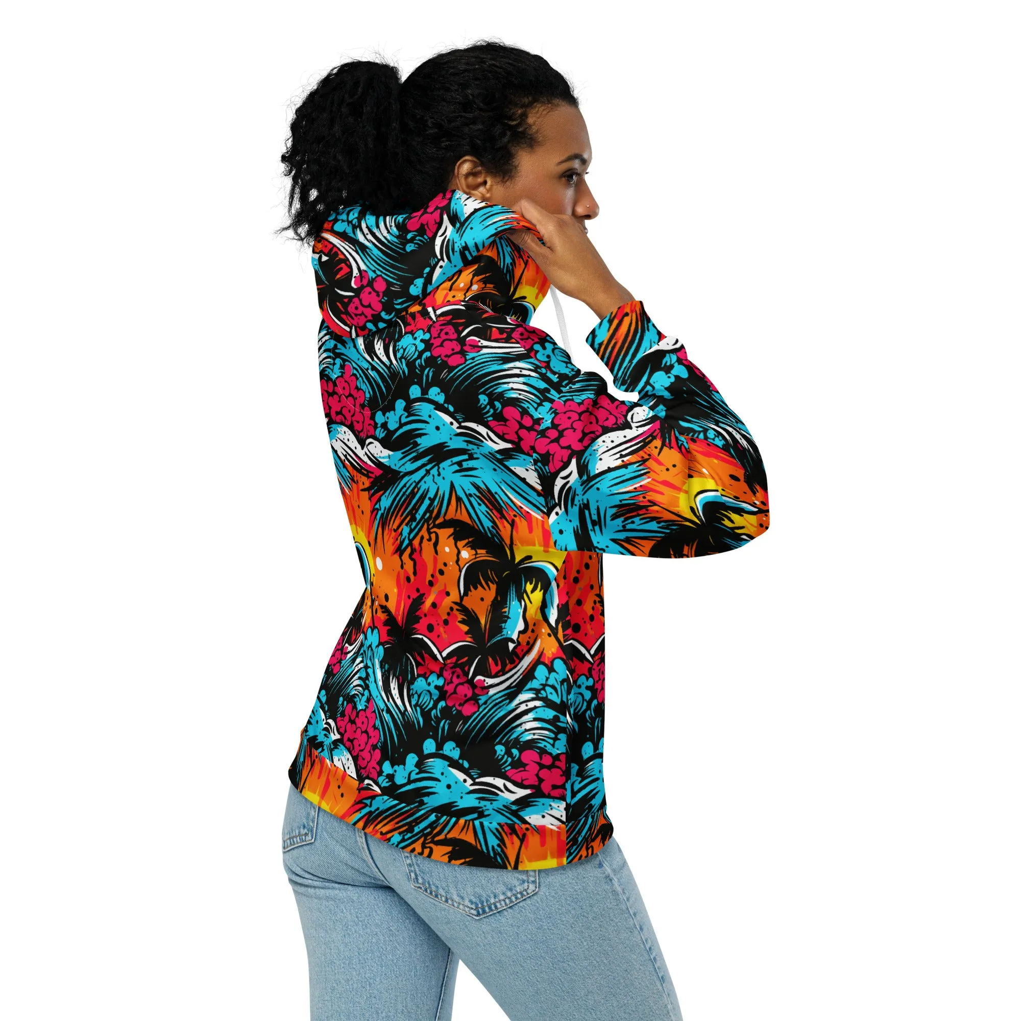 Womens Zip Hoodie - Tropical Adventure 001