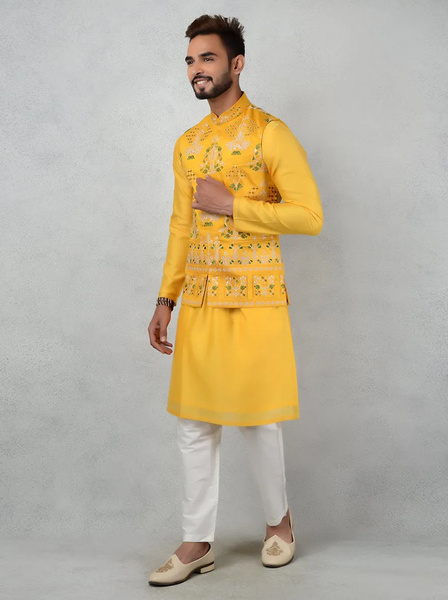 Yellow Bandhgala Jacket | TULA